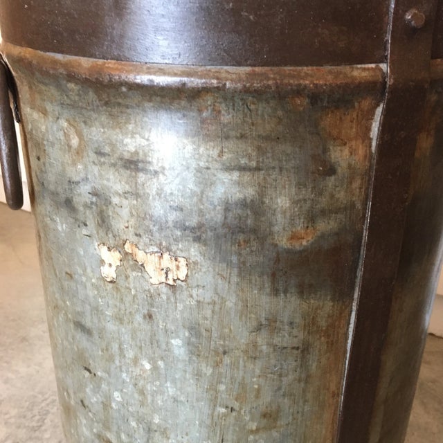 Antique Original Metal Milk Can For Sale - Image 9 of 13