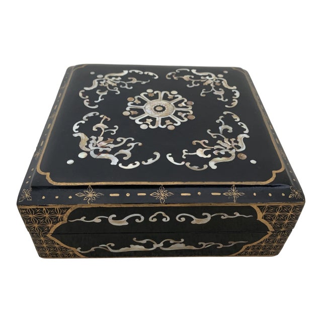 Chinoiserie Mother of Pearl Inlaid Box For Sale