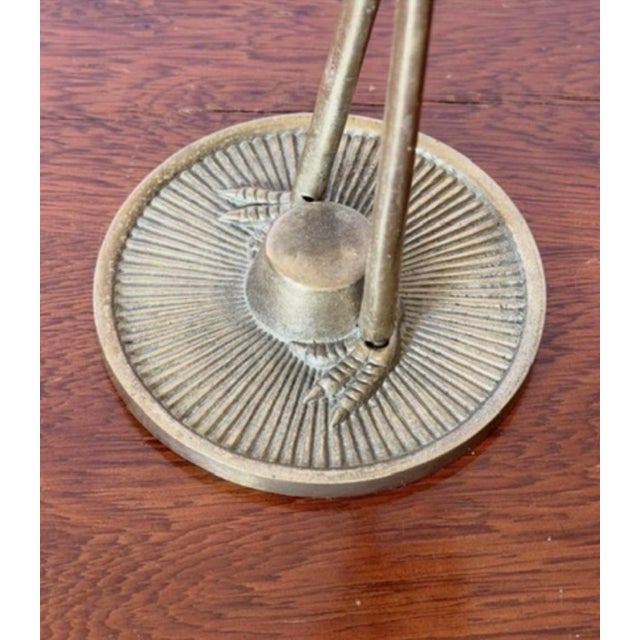 Metal Pair of Vintage Mid-Century Solid Brass Crane Heron Sculptures For Sale - Image 7 of 8