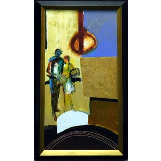 "Spirit Series VII" Contemporary Abstract Figurative Oil Painting by Helen Zarin, Framed For Sale