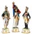 Antique 20th Century Polychrome Capodimonte Porcelain Sculptures Depicting Napoleonic Soldiers, Naples, Set of 3 For Sale