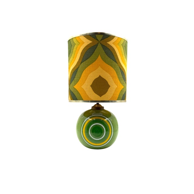 Space Age Green Ceramic Table Lamp, Italy 1960s For Sale - Image 6 of 15