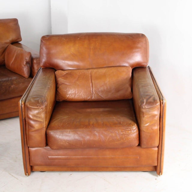 Leather Living Room Set from Roche Bobois, 1980s, Set of 3 For Sale - Image 18 of 18