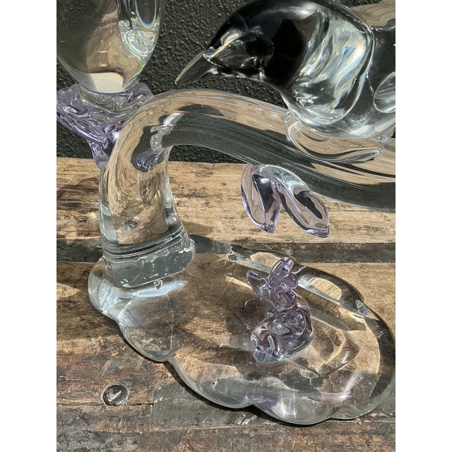Vintage Italian Glass Lovebirds After Murano For Sale - Image 9 of 12