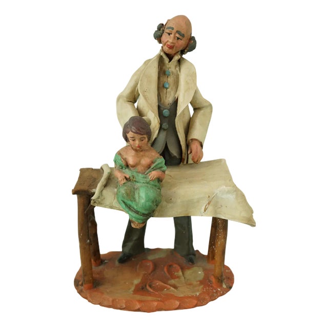 20th Century Terracotta Sculpture of Pediatrician Doctor by Leonardo Bonaccorso, Italy For Sale