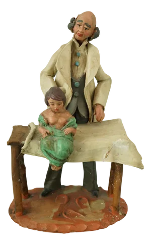 20th Century Terracotta Sculpture of Pediatrician Doctor by Leonardo Bonaccorso, Italy