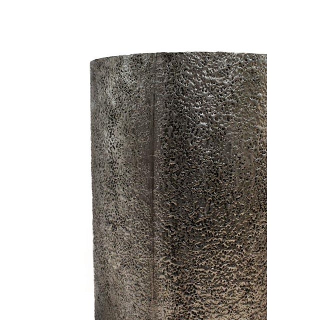 Contemporary Side Table Silver and Black Modern For Sale - Image 3 of 12