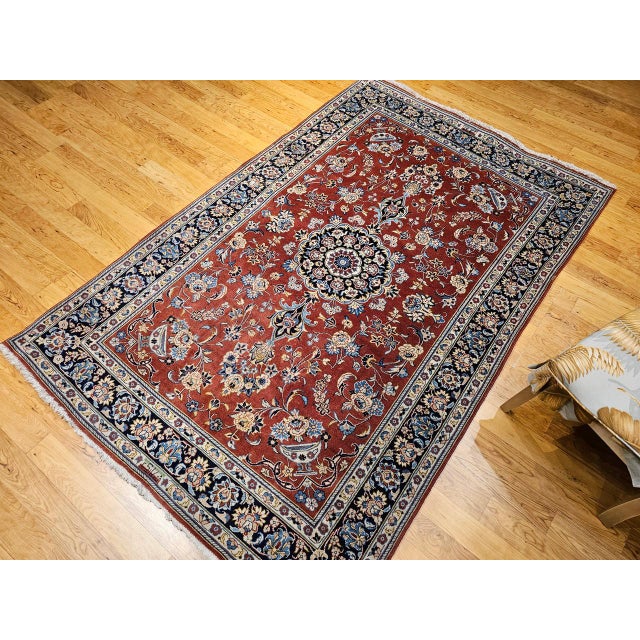 1900 - 1909 Vintage Turkmen Area Rug, Hand-Knotted Wool, Allover Geometric Pattern, Pistachio Green & Red, 4x8 For Sale - Image 5 of 18