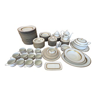 Late 20th Century Mikasa Antique Lace Fine China 6 Piece Place Setting - 85 Pieces For Sale
