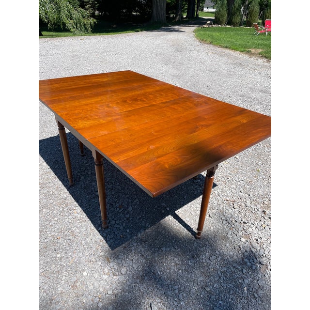 Wood 1953 Stickley Cherry Drop-Leaf Table For Sale - Image 7 of 13