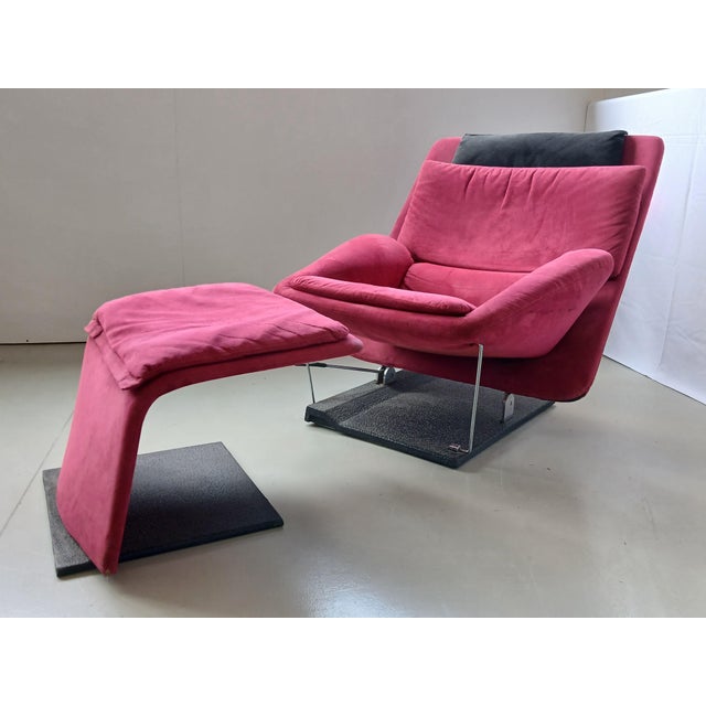 Saporiti Italia Set of Reclining Chair and Ottoman by Vittorio Introini for Saporiti Italia, 1970s For Sale - Image 4 of 18