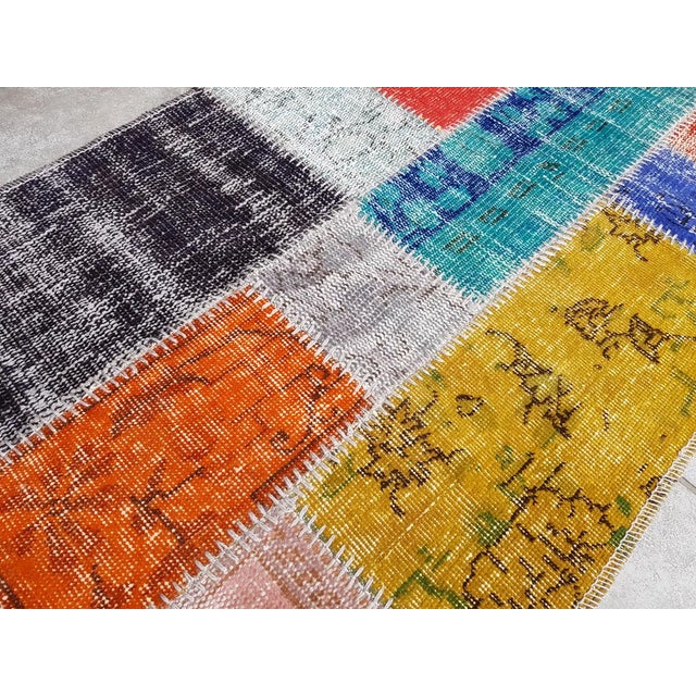 Yellow Mid 20th Century Anatolian Wool Hallway Runner For Sale - Image 8 of 10