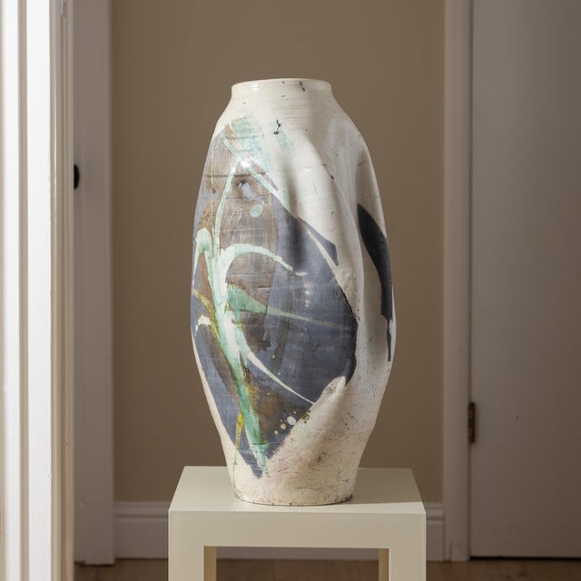 Ceramic Monumental Abstract Sculptural Studio Ceramic Vessel, 27" For Sale - Image 7 of 15