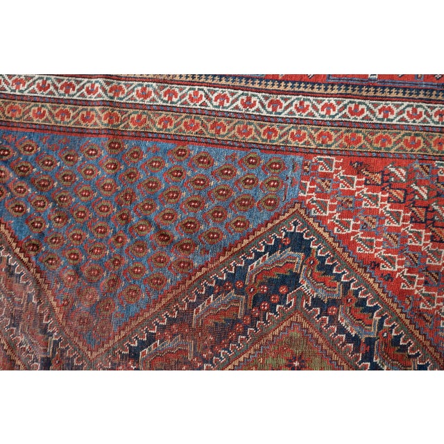 1880s, Handmade Antique Persian Khamseh Distressed Rug 6.8' X 16.6' For Sale - Image 11 of 12