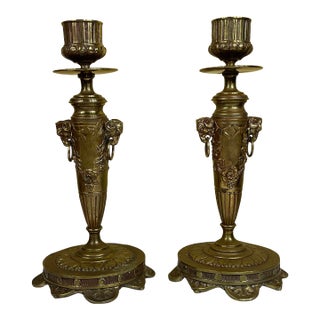 1900s Early French Candlesticks - a Pair For Sale