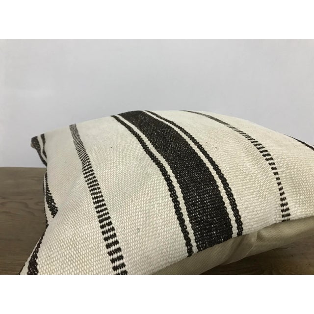 Boho Turkish Handmade Black Kilim Pillow Cover For Sale - Image 4 of 6