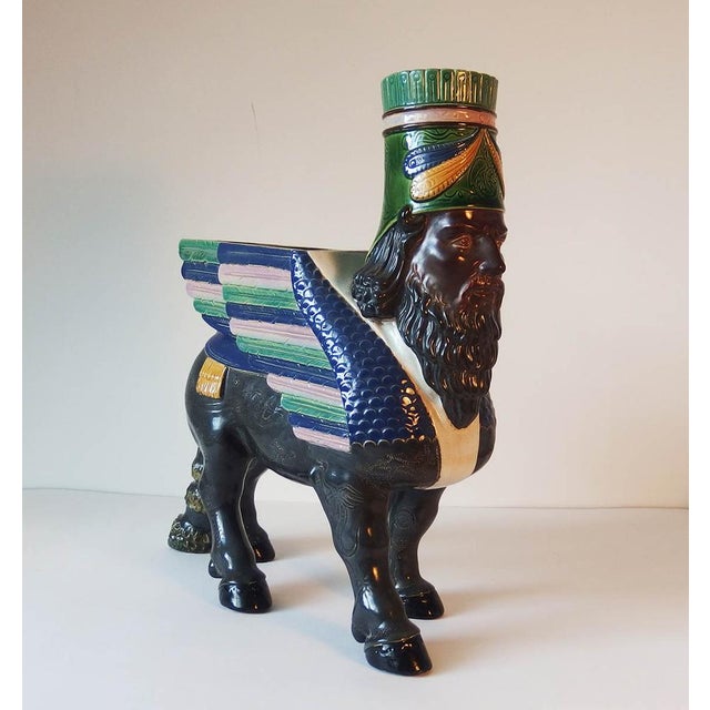 Lamassu Ceramic Vase by Gerbing and Stephan For Sale - Image 3 of 13