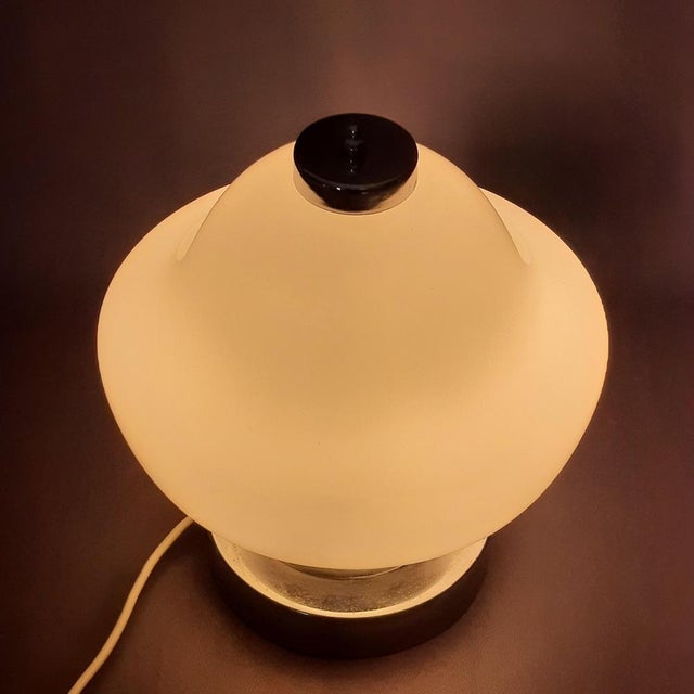 Silver Space Age Modern Murano Glass Table Lamp by Sergio Mazza, 1970s For Sale - Image 8 of 16