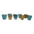 1970s Italian Venini for Disaronno Turquoise and Yellow Glass Ice Buckets -Set of 9 For Sale