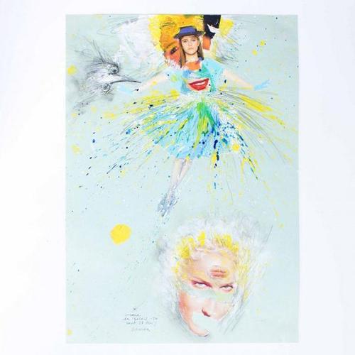 Sergio Barletta, Cirque du Soleil n.20, 1990s, Collage on Cardboard For Sale - Image 4 of 5