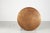 Round wooden table from the 1920s with brass fittings in the table frame and a newly manufactured burnished brass tabletop.