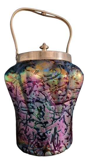 Art Nouveau Kralik Biscuit Barrel with Decor Bacillus, 1900s