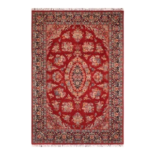 Medallion Elegant 1990's Pak-Persian Red/Blue Wool Rug - 6'0'' X 9'3'' For Sale