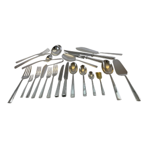 1980s Complete European Cutlery Set for 12, Including Fish Eaters & Serving Pieces 144 Pieces.