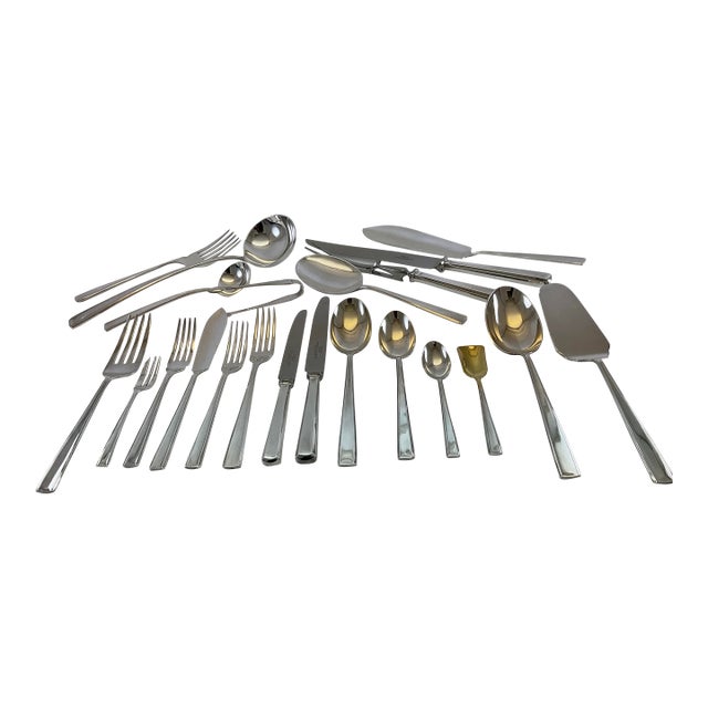 New 1980s Complete European Cutlery Set for 12, Including Fish Eaters & Serving Pieces 144 Pieces. For Sale