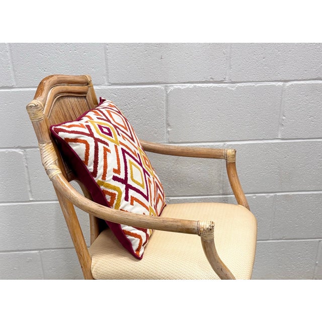 McGuire Mid 20th Century 4 McQuire Rattan, Pencil Reed Dining Chairs. Coordinate Well With Our Sheaf of Wheat Tables. For Sale - Image 4 of 10