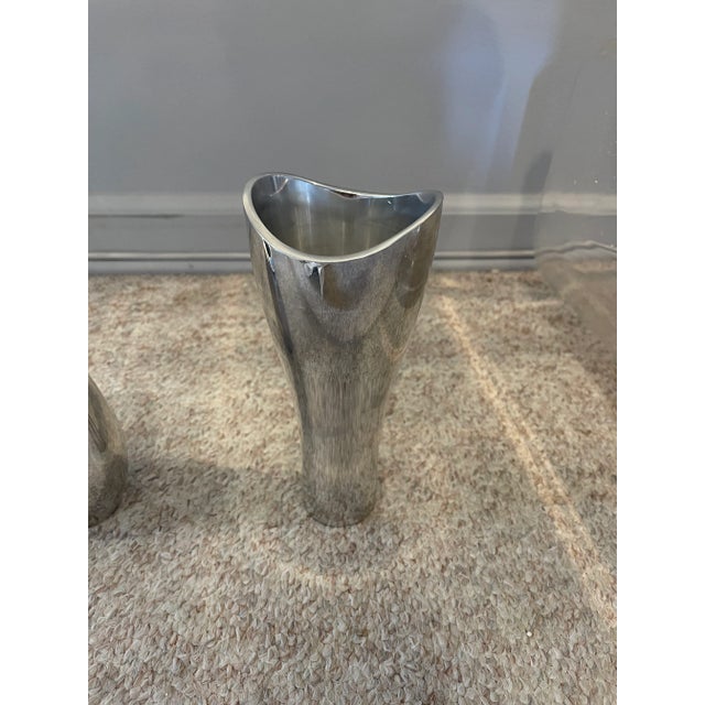 Nambe Studio Vase Silver Metal Alloy Model 6070 1994 | Chairish