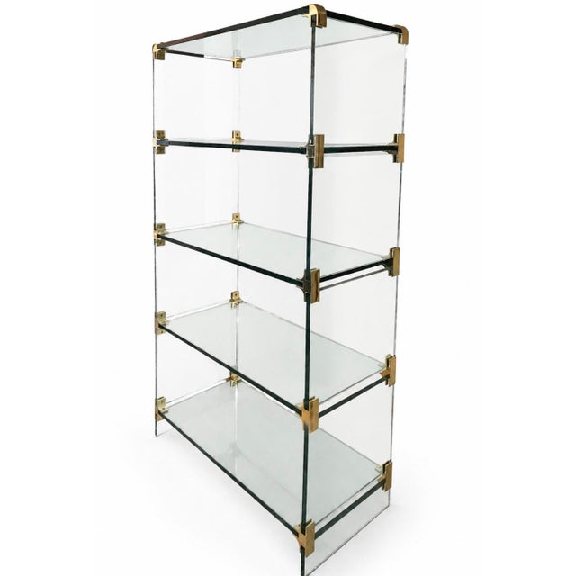 Pace Collection Leon Rosen for Pace Waterfall Glass and Brass Shelving Unit. For Sale - Image 4 of 9
