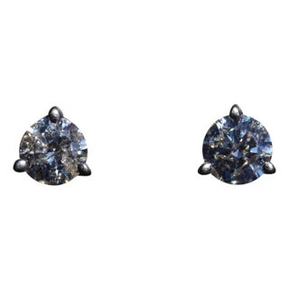 The Salinas: White Gold Martini Style Diamond Stud Earrings with 0.60 CTW, 2 Pieces For Sale