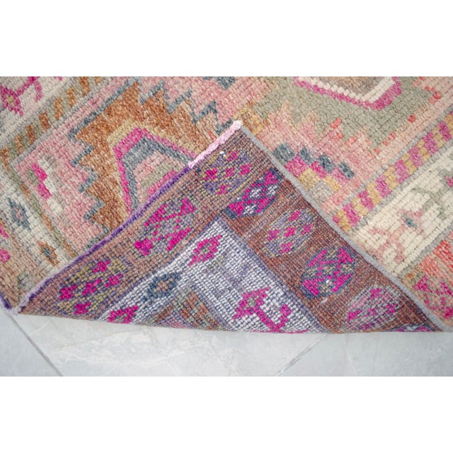 Kurdish Herki Hand-Knotted Distressed Runner Rug Low Pile Extra Long Hallway Decor - 3x15 Ft Approx For Sale - Image 16 of 16