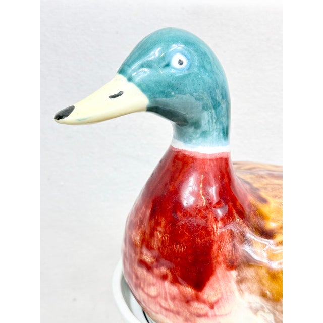 Late 20th Century 1960s Vintage Mottahedeh Design Mallard Duck Soup Tureen & Basket Base For Sale - Image 5 of 6