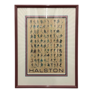 1980s Vintage Halston Fashion Advertisement Poster, Framed For Sale