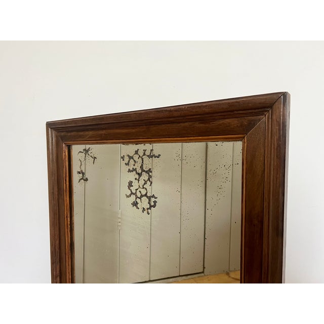 Antique Rustic French Wall Mirror with Original Foxed Glass, 1890s For Sale - Image 5 of 12