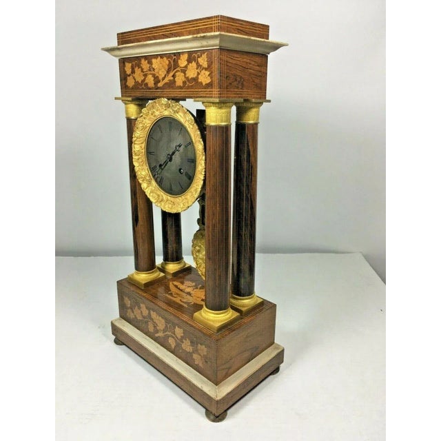 1838 French Empire Paris Portico Clock For Sale - Image 4 of 12