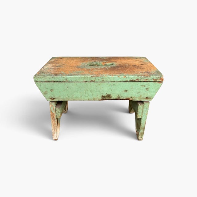 Farmhouse Vintage Farmhouse Wooden Step Stool Primitive For Sale - Image 3 of 9