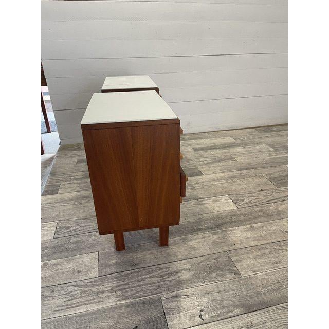 Glass Vintage End Tables with White Glass by Novy Domov, 1965, Set of 2 For Sale - Image 7 of 8