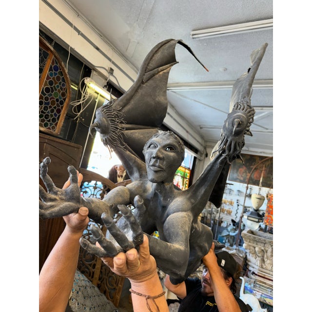Oversized 1920s Style Gothic Spanish Revival Devil Weathervane For Sale - Image 11 of 12