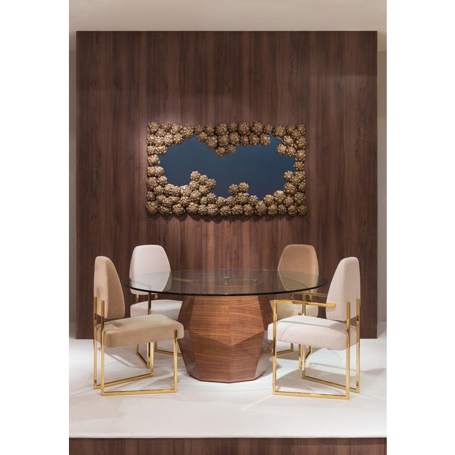 Perspective Dining Chair in Golden Bath and Green Velvet from Insidherland For Sale - Image 6 of 8