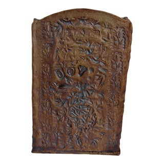 Handmade Slab Pottery Vase With Botanical Imprints For Sale