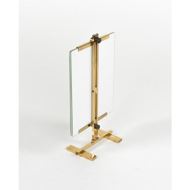 Mid-Century Brass and Glass Picture Frame in the style of Paul Lobel, Italy, 1950s For Sale - Image 10 of 17