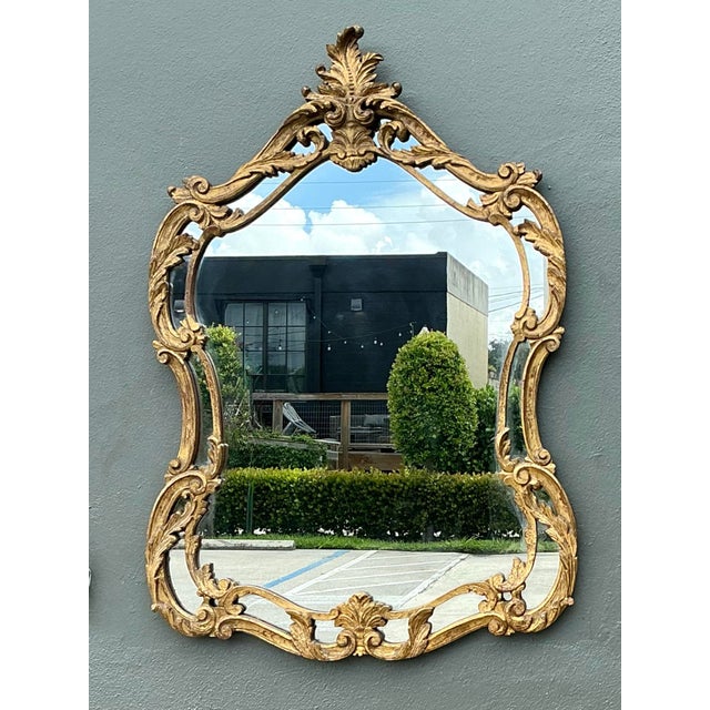 Vintage Rococo Style Gold Frame Mirror For Sale - Image 12 of 12