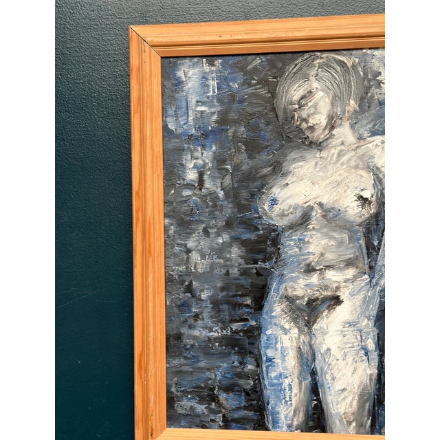 Modern So, Lady in Blue, 1950s, Oil on Canvas, Framed For Sale - Image 3 of 18