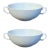 Vintage Mid Century Furstenburg German Porcelain Handled Soup Bowls in White - A Pair For Sale