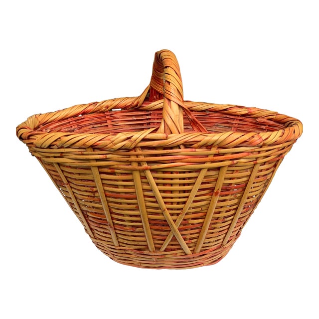 1940s Vintage Farm Gathering Basket For Sale