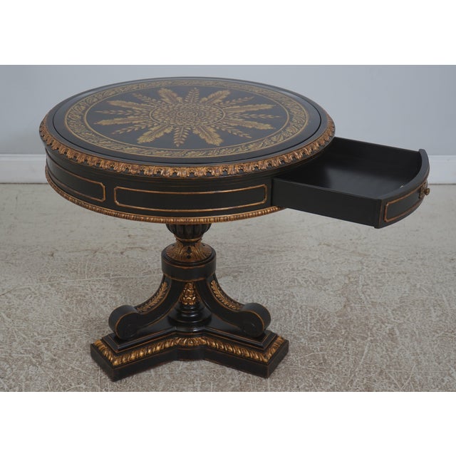 Maitland - Smith Maitland Smith Eglomise Top Pedestal Lamp Table For Sale - Image 4 of 18