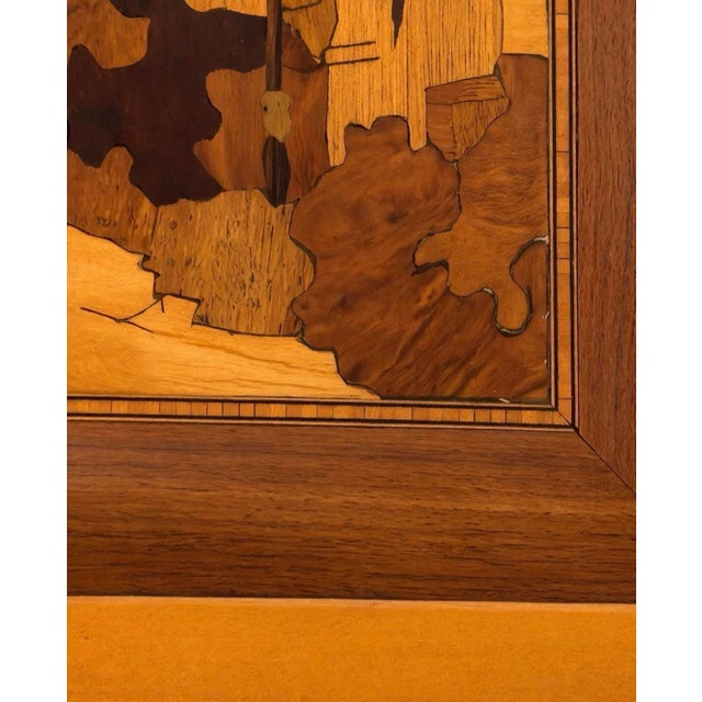 Set of 4 Dated 1965 Wood Marquetry Wall Art Panels For Sale - Image 11 of 12